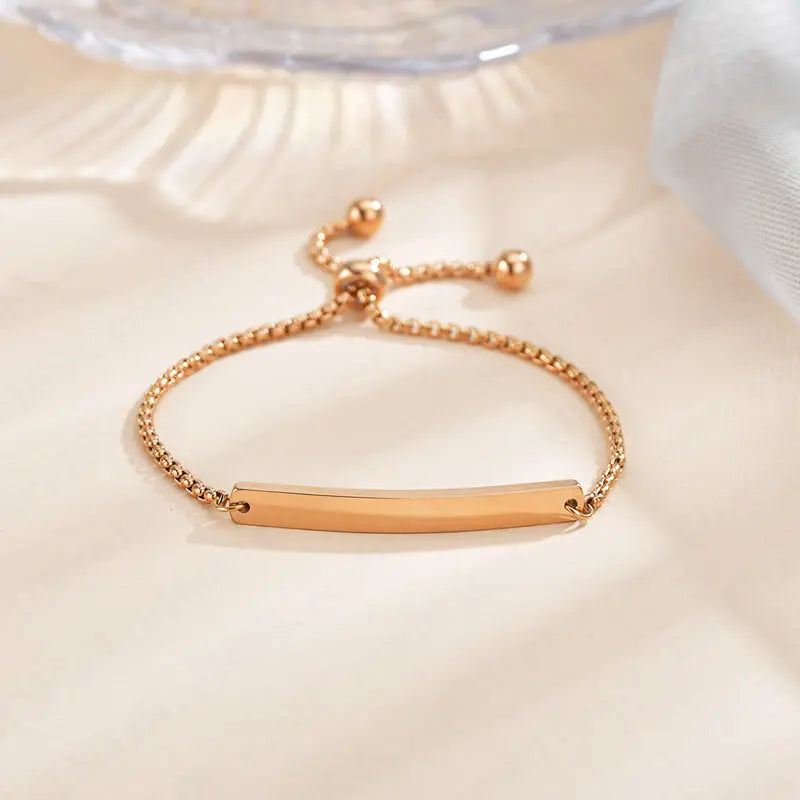 Stainless steel personalized engraved three color curved bracelet simple and personalized women's bracelet eprolo