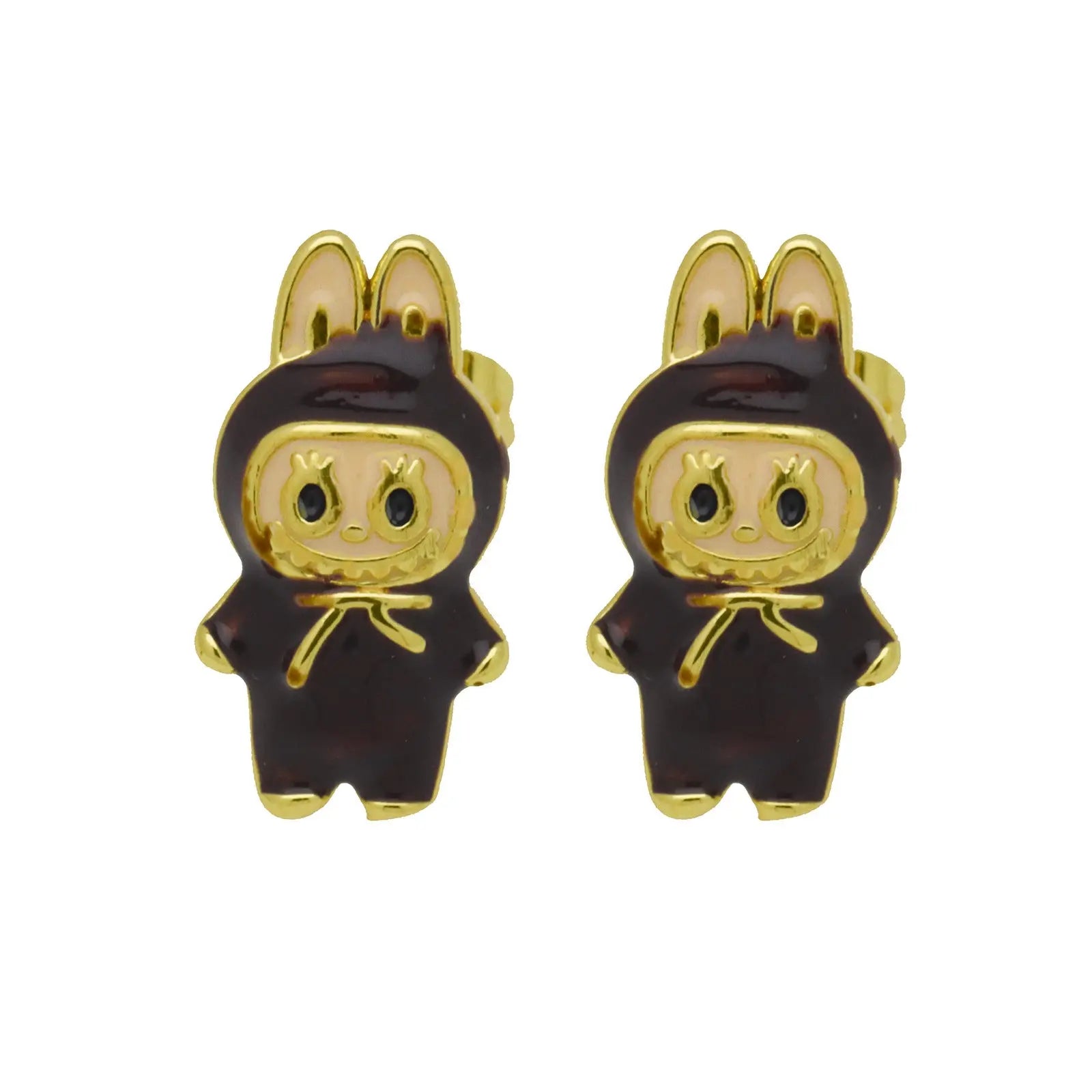 Drip oil colored cute cartoon character personality simple and versatile ear studs earrings eprolo