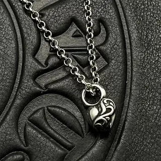 Vintage Peach Heart Cross Pendant Necklace eprolo