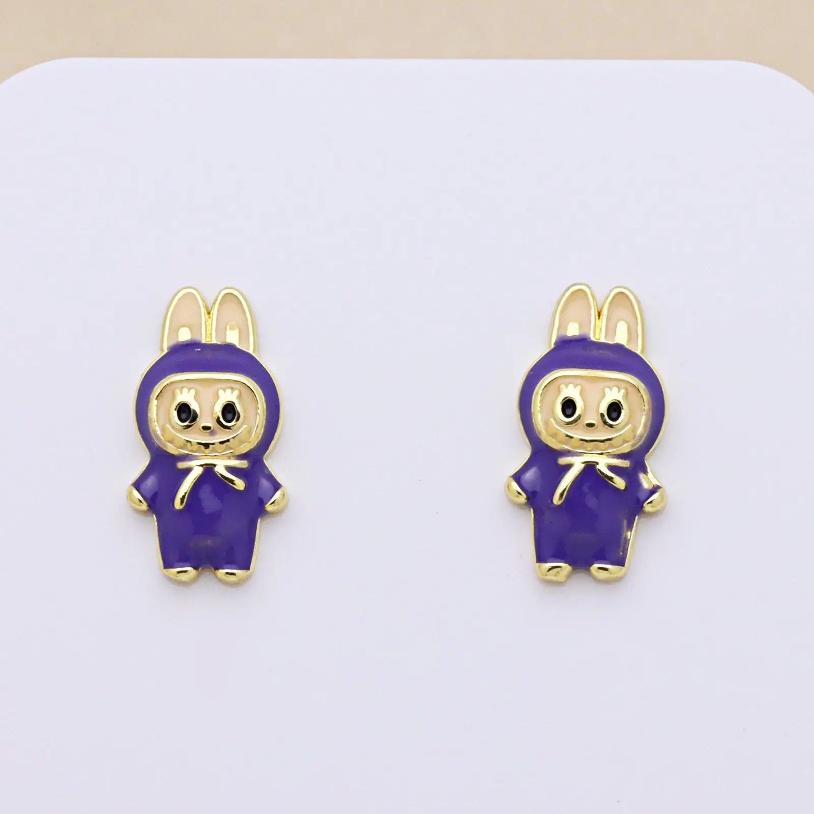 Drip oil colored cute cartoon character personality simple and versatile ear studs earrings eprolo