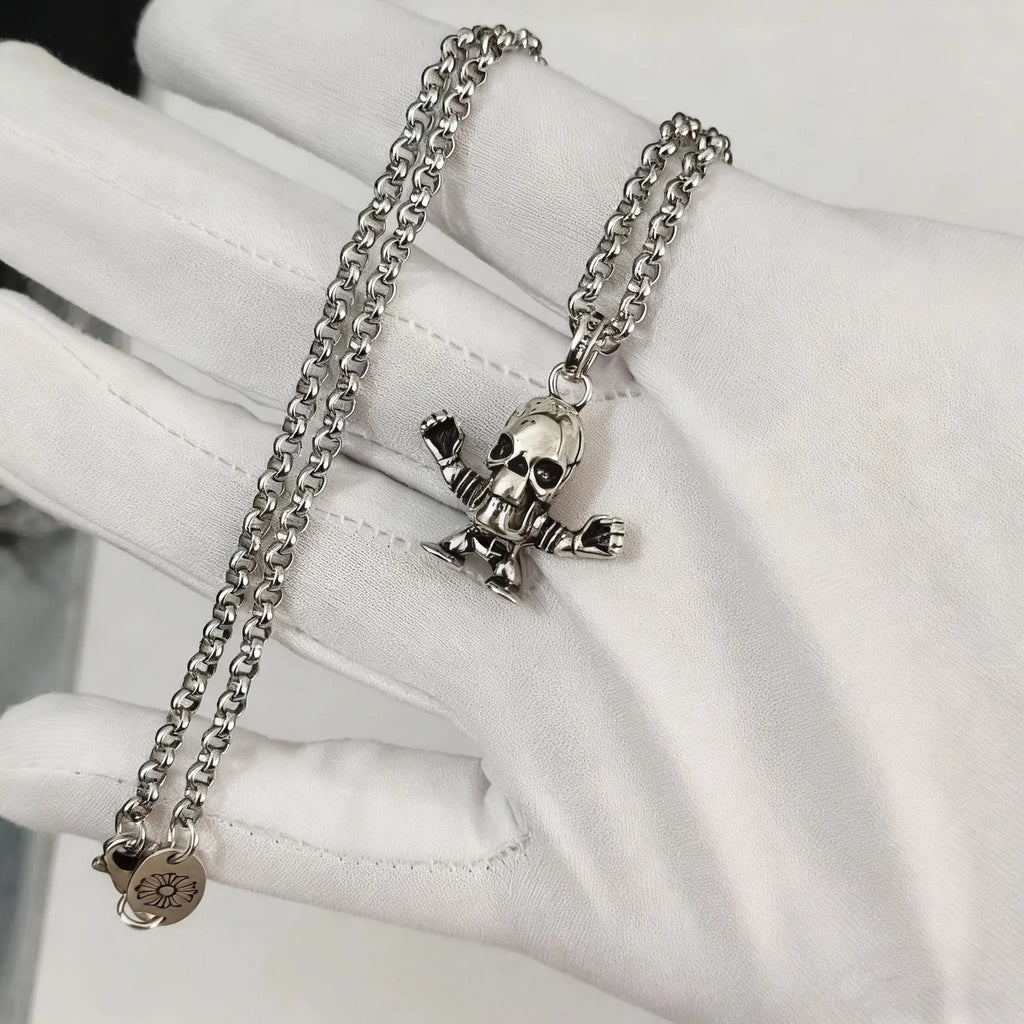 Cross necklace hexagonal star sword boat anchor pendant paired with letter flame pearl chain ﻿ eprolo