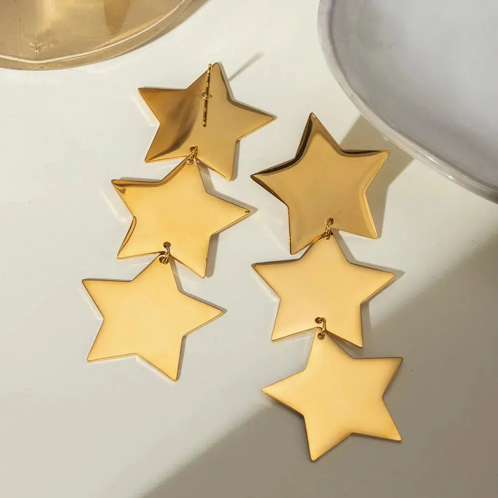 18K Gold-Plated Stainless Steel Star Earrings eprolo