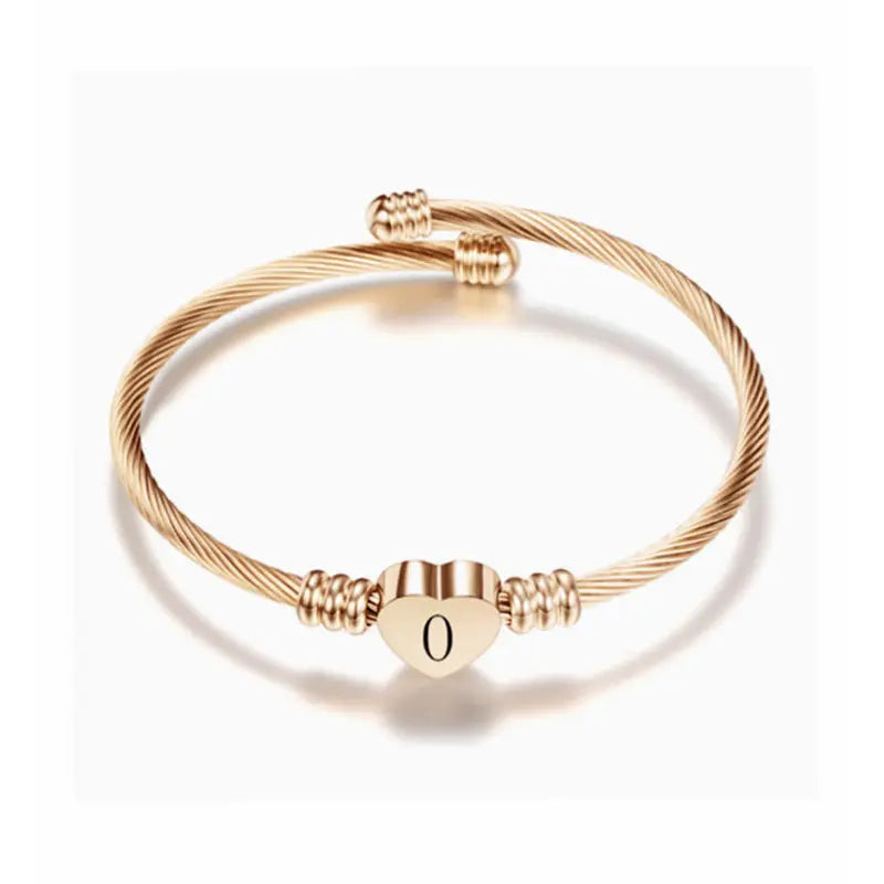 26 English Letters Steel Wire Bracelet Love Couple Open Bracelet eprolo
