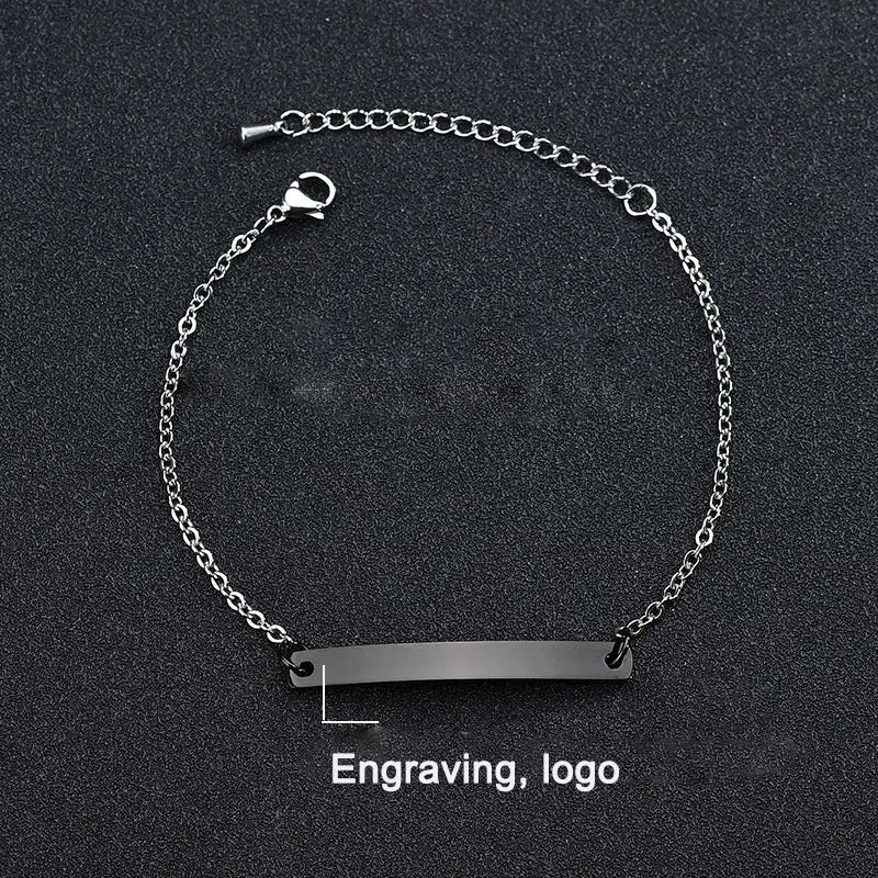 Stainless steel personalized engraved three color curved bracelet simple and personalized women's bracelet eprolo