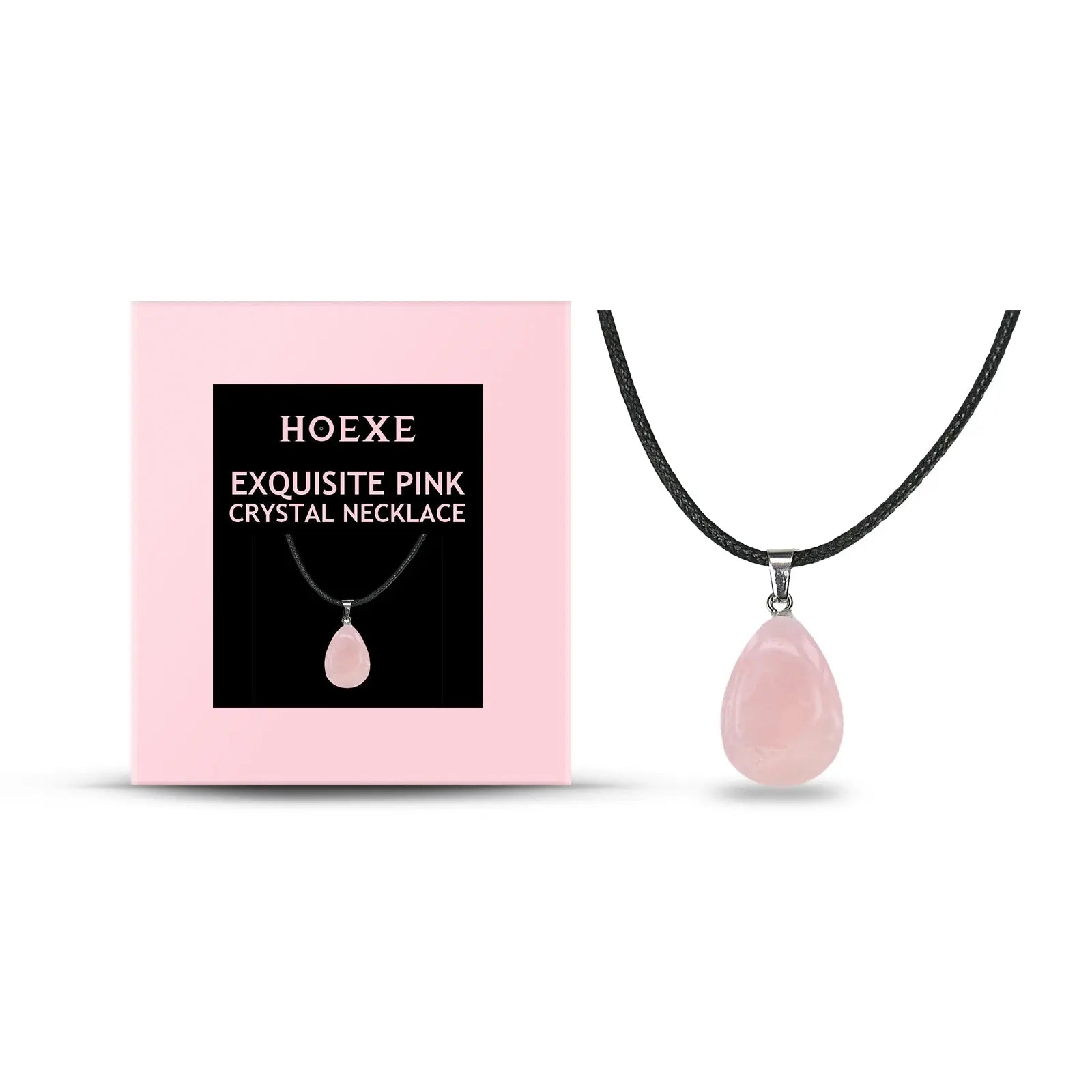 Hoexe Exquisite Powder Crystal Necklace Light Luxury Niche Ins Simple Style Everyday Clavicle Chain Gentle Temperament eprolo