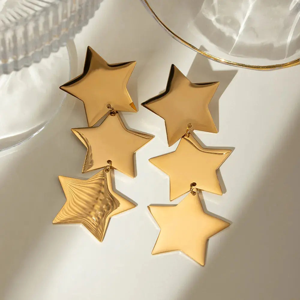 18K Gold-Plated Stainless Steel Star Earrings eprolo