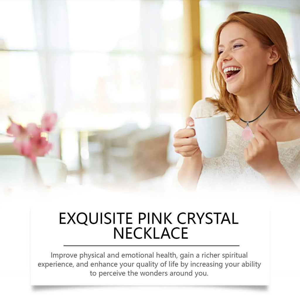 Hoexe Exquisite Powder Crystal Necklace Light Luxury Niche Ins Simple Style Everyday Clavicle Chain Gentle Temperament eprolo