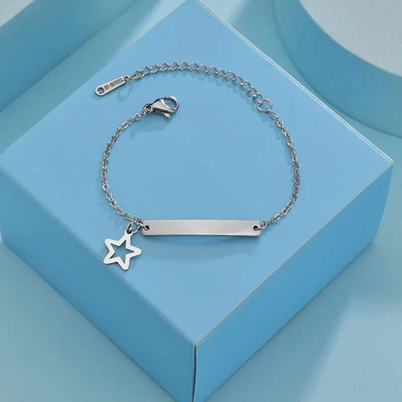 Stainless steel personalized engraved three color curved bracelet simple and personalized women's bracelet eprolo