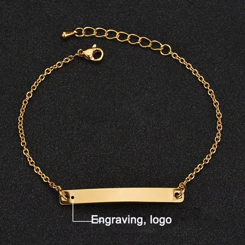 Stainless steel personalized engraved three color curved bracelet simple and personalized women's bracelet eprolo