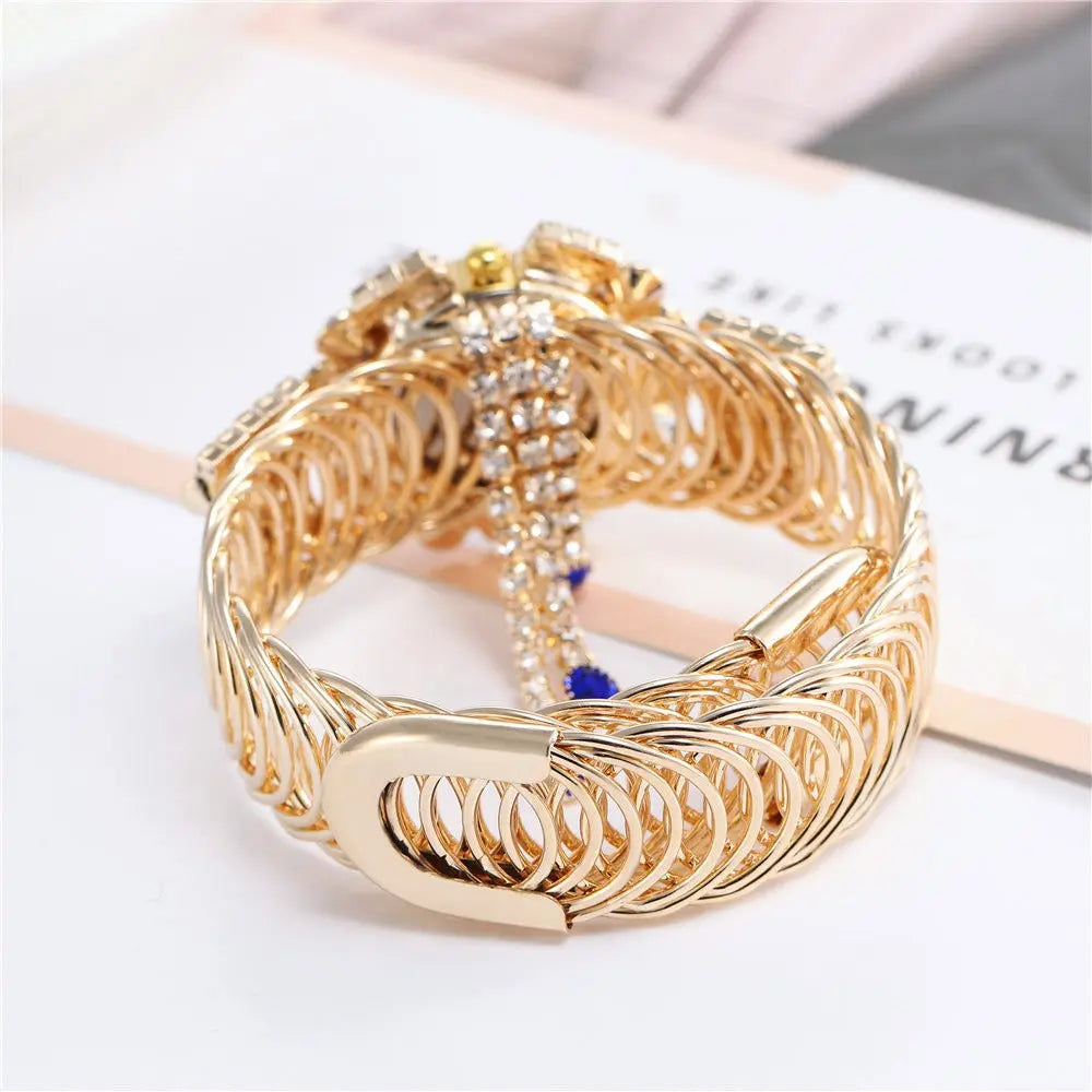 New Fashion Women's Full Diamond Alloy Fashion Watch Creative Tassel Quartz Bracelet Watch Women's Style eprolo