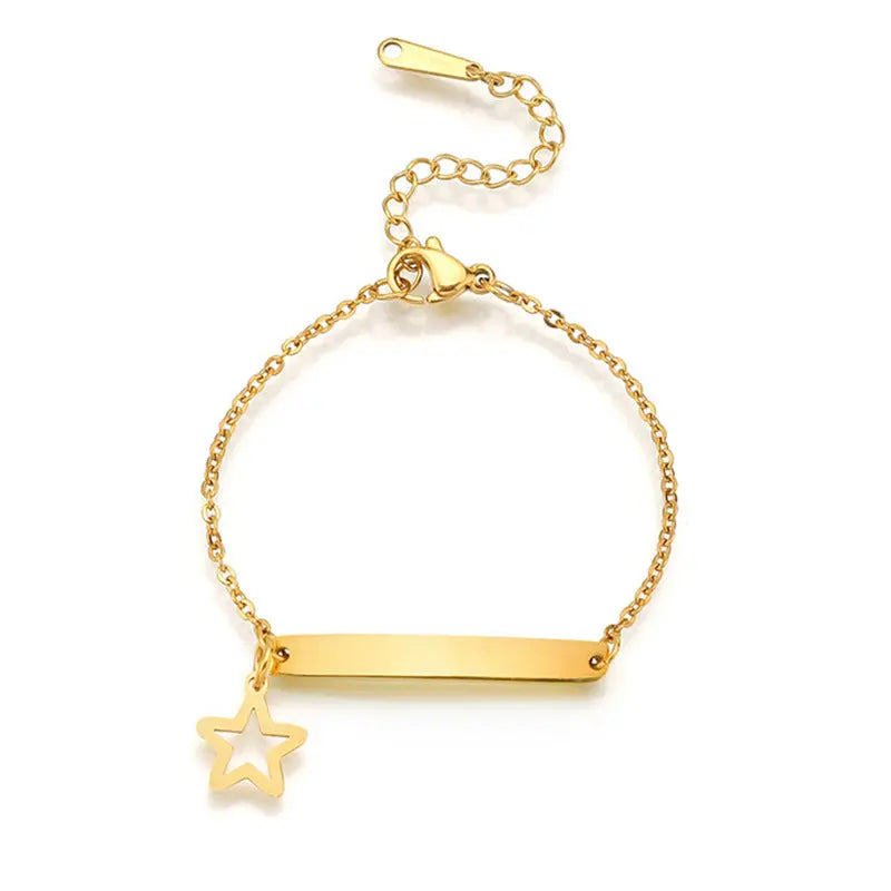 Stainless steel personalized engraved three color curved bracelet simple and personalized women's bracelet eprolo