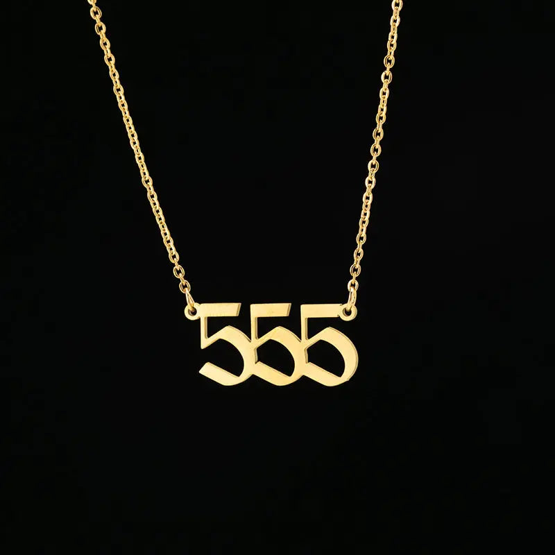 Personalized Angel Number 111-999 Stainless Steel Non Fading Pendant Necklace eprolo