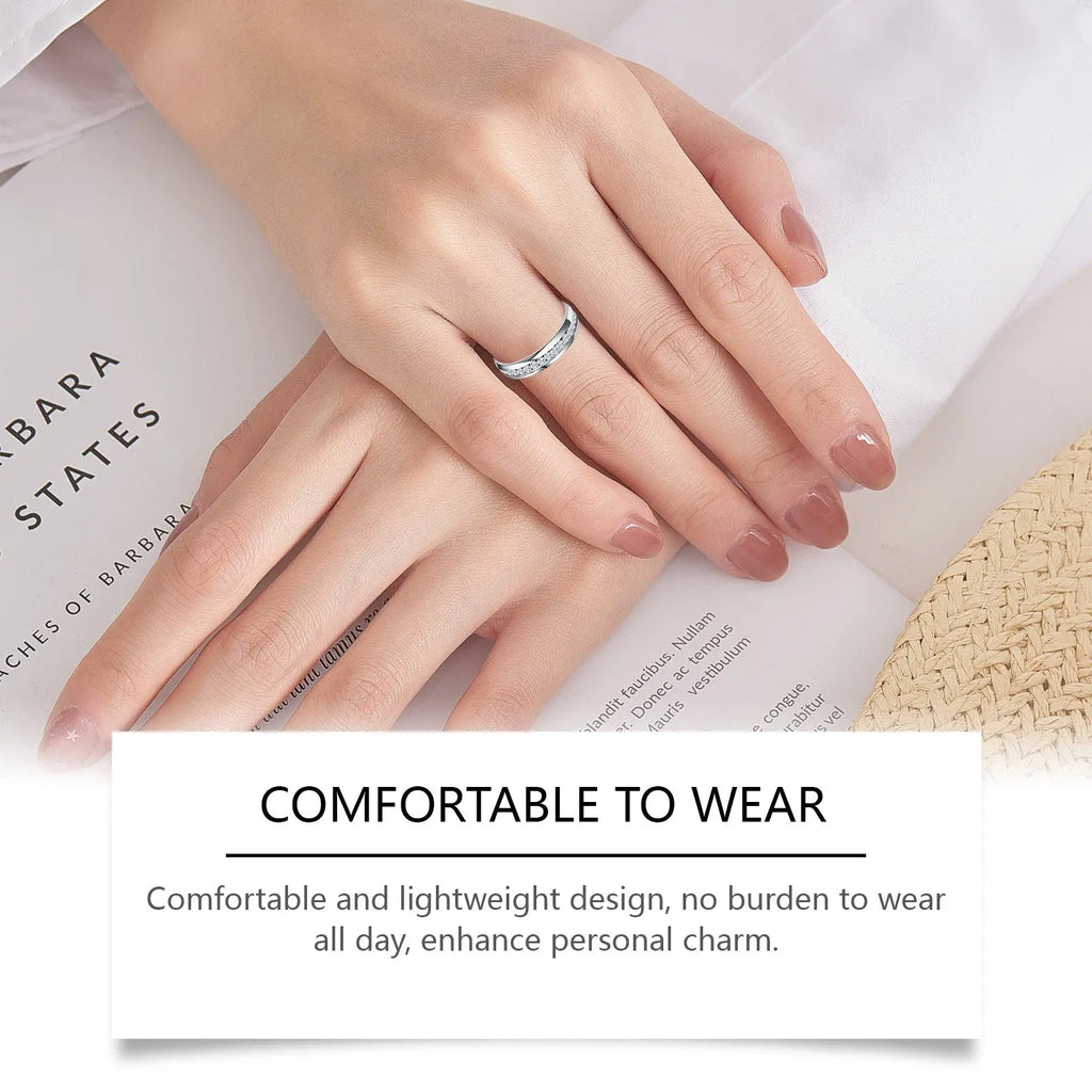 Hoexe Silver Dot Diamond Ring, Care For Daily Life Wear Comfortable Sports Ring For Men And Women