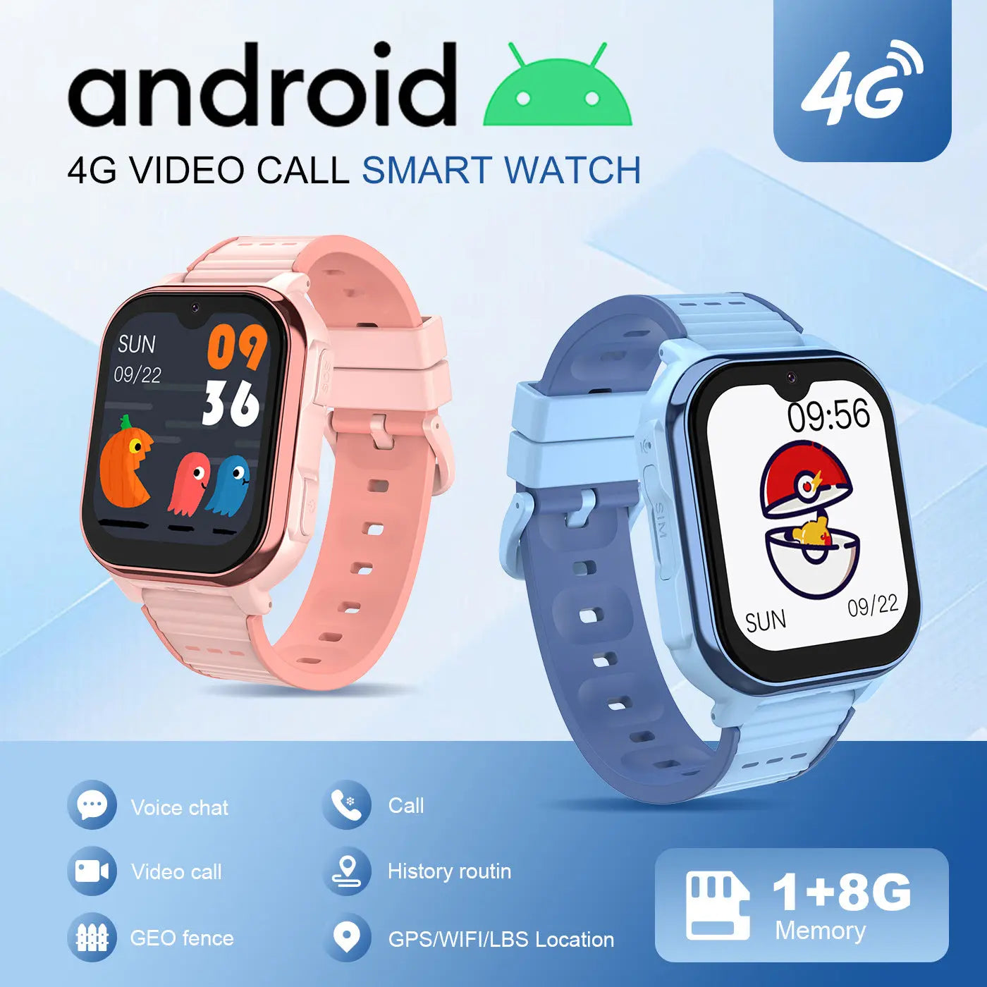 Children's Smart Watch with 4G GPS Location Android WhatsApp Video Call Function eprolo