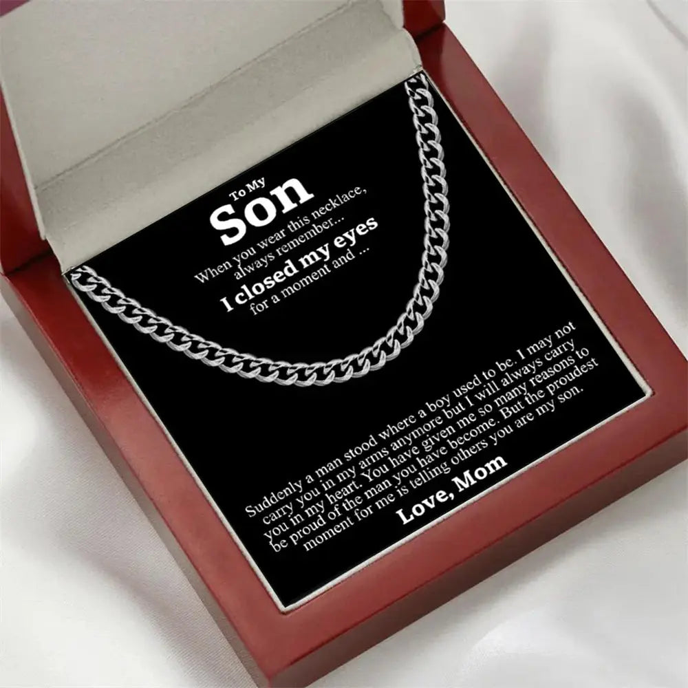 Stainless Steel Necklace Men Titanium Cuban Chain Polished Round Hip Hop Fashion Jewelry