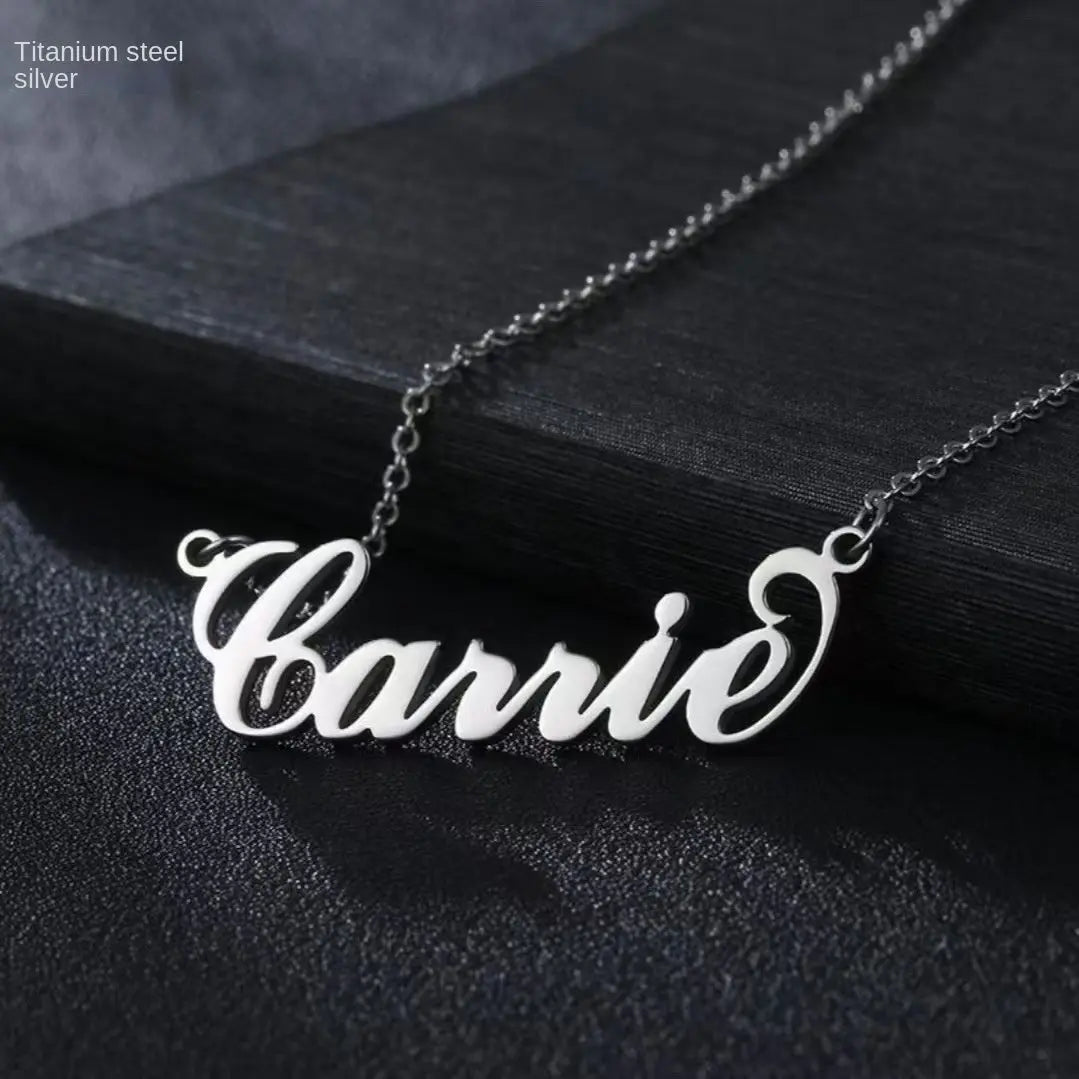 Customized stainless steel necklace that does not fade, women's customized name letter necklace, customized jewelry collarbone chain eprolo