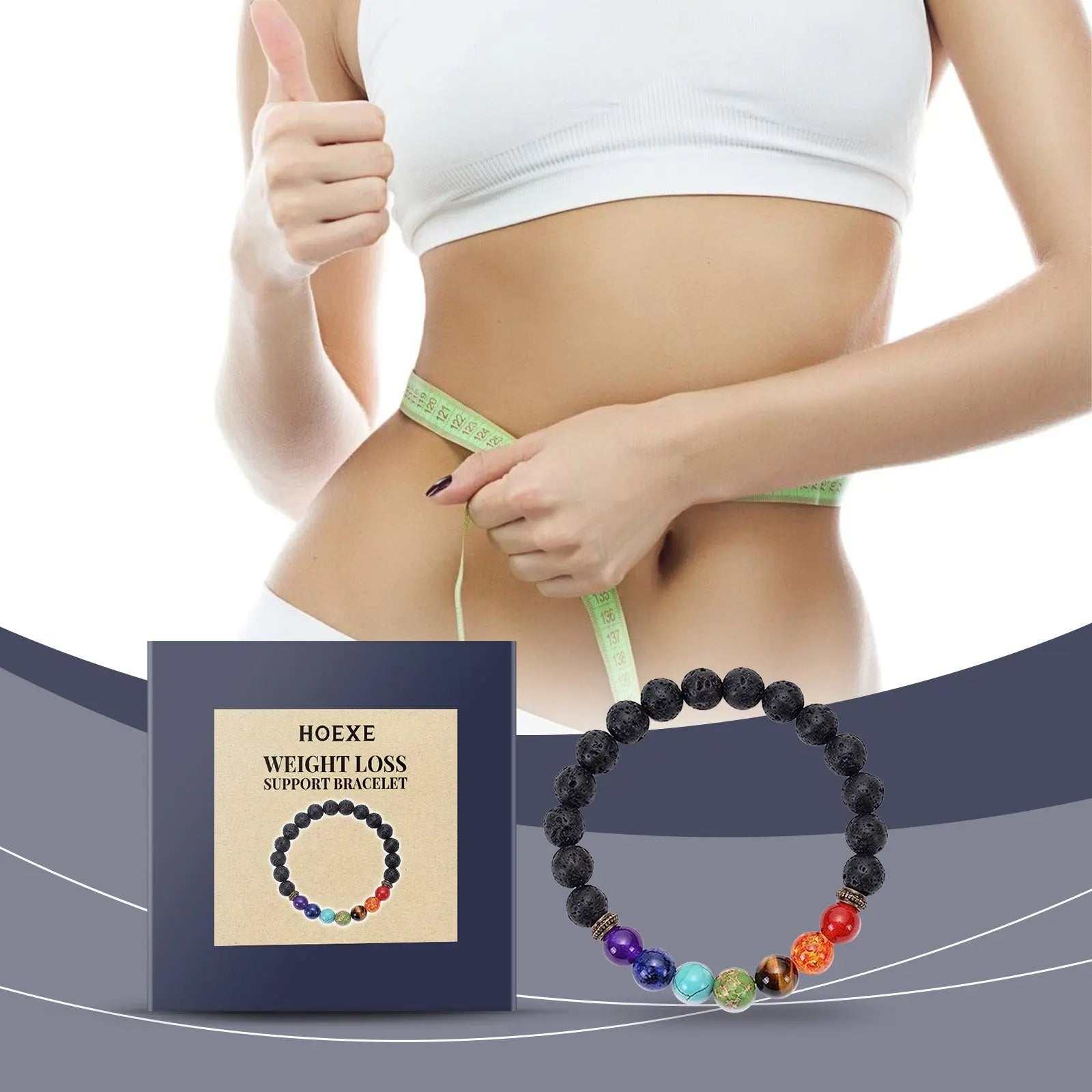 Jewelry Bracelet, Jewelry Beads String Colorful Volcanic Stone Bracelet Female Adjustable Braided Beading eprolo