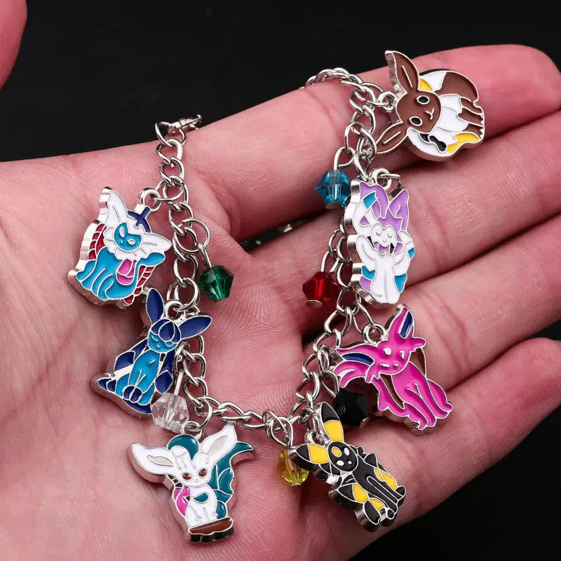 Pok&eacute;mon Eevee Bracelet with Nine Evolution Forms Pendant, Pok&eacute;mon Anime Merchandise Jewelry eprolo
