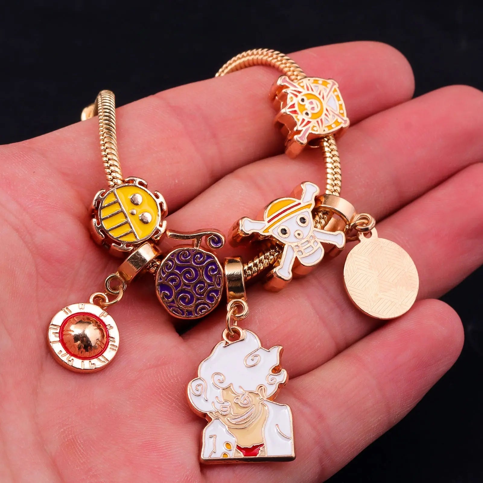 One Piece DIY Bracelet with Five Levels Sun God Nika Luffy Cartoon Metal DIY Bracelet eprolo