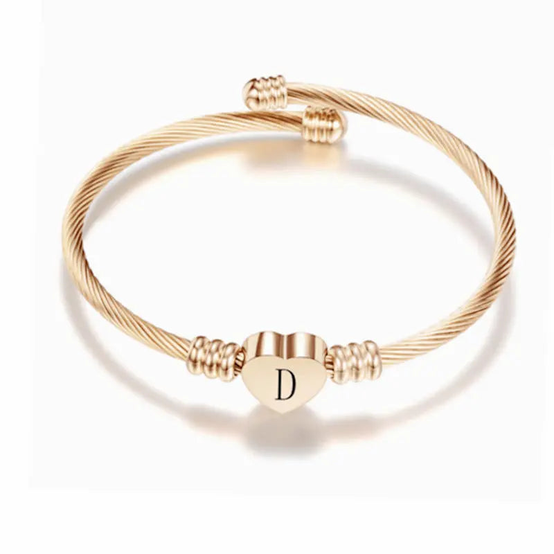 26 English Letters Steel Wire Bracelet Love Couple Open Bracelet eprolo