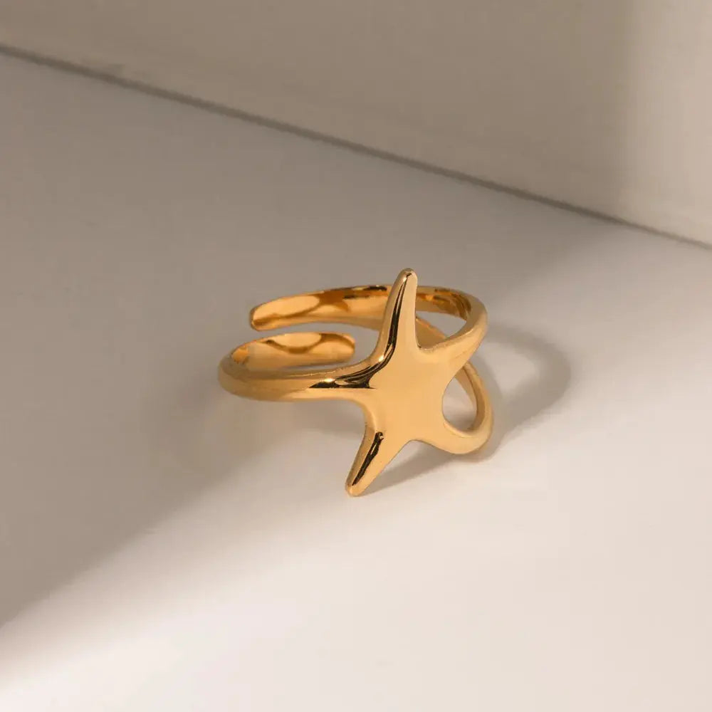 Gold-Plated Stainless Steel Star Ring eprolo