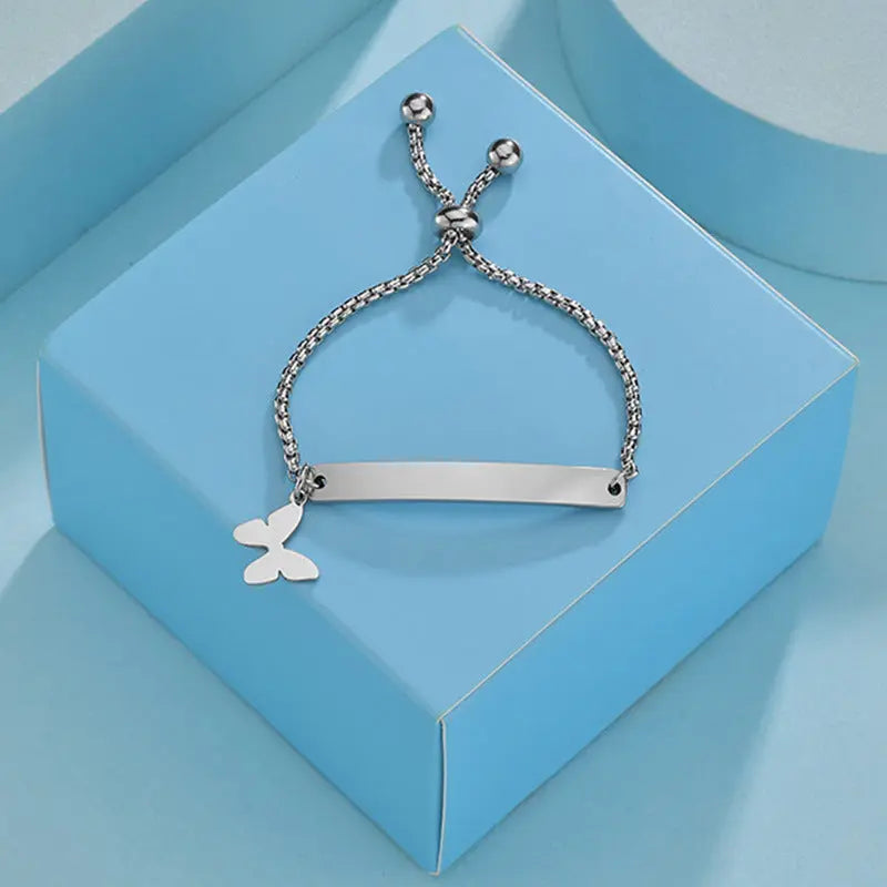 Stainless steel personalized engraved three color curved bracelet simple and personalized women's bracelet eprolo