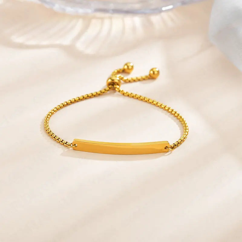 Stainless steel personalized engraved three color curved bracelet simple and personalized women's bracelet eprolo