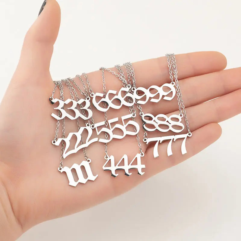 Personalized Angel Number 111-999 Stainless Steel Non Fading Pendant Necklace eprolo