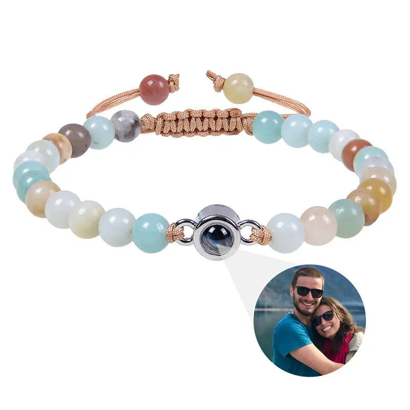 Photo projection bracelet 100 languages I Love You natural stone custom bracelet picture jewelry eprolo