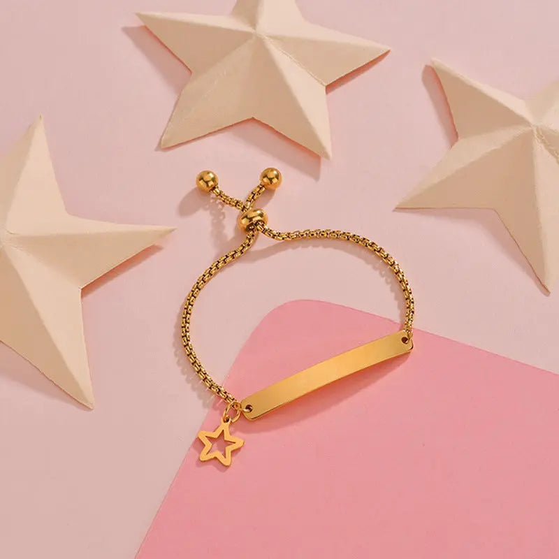 Stainless steel personalized engraved three color curved bracelet simple and personalized women's bracelet eprolo