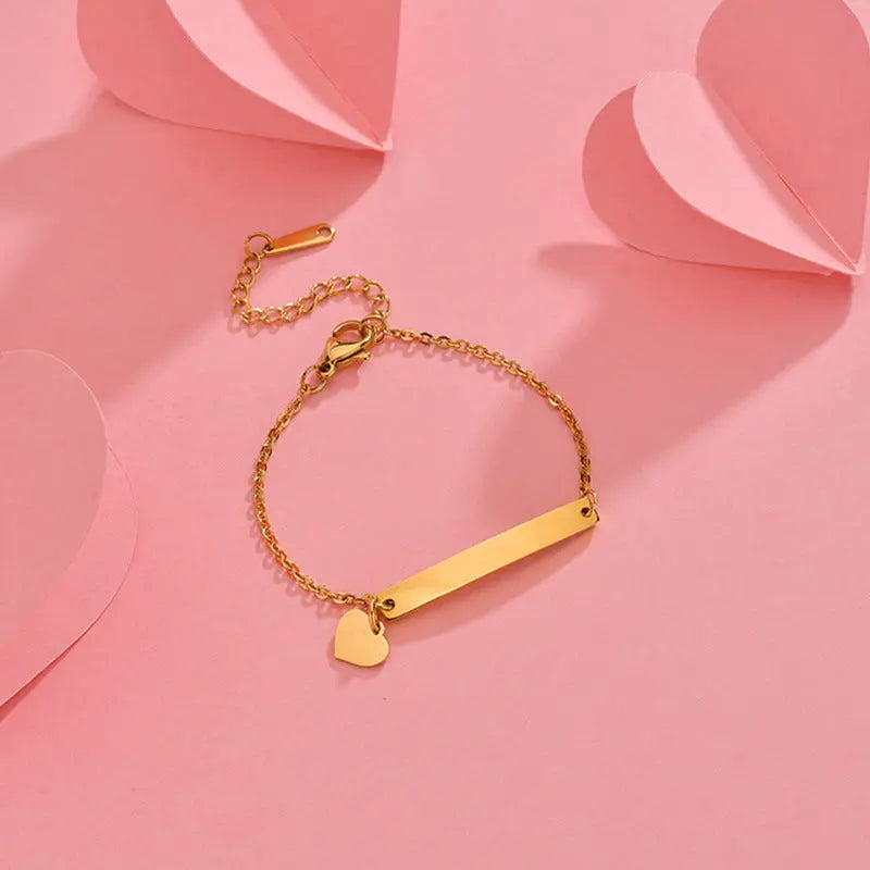 Stainless steel personalized engraved three color curved bracelet simple and personalized women's bracelet eprolo