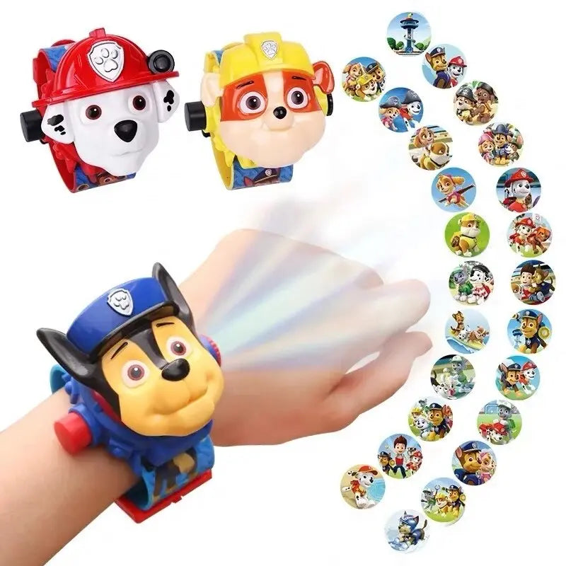 Paw Patrol Toys 3D Projection Digital Watch Dog Puppy Patrulla Canina Anime Action Figures Model Toy Marshall Chase Kid Gift Set eprolo