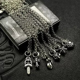 Vintage Peach Heart Cross Pendant Necklace eprolo