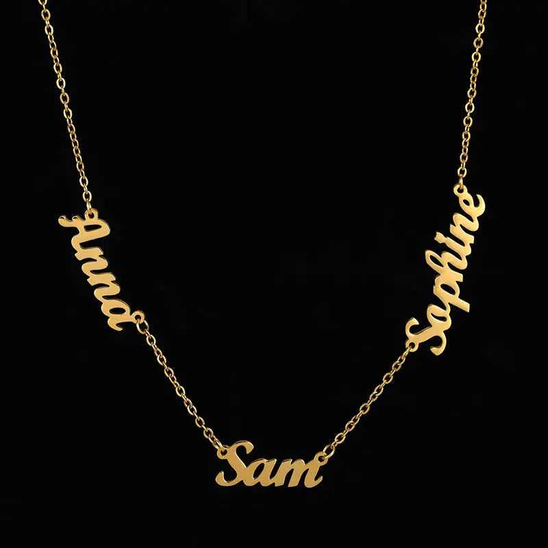 Personalized Name Necklace Stainless Steel English Letter Pendant Women's Jewelry with Multiple Names eprolo