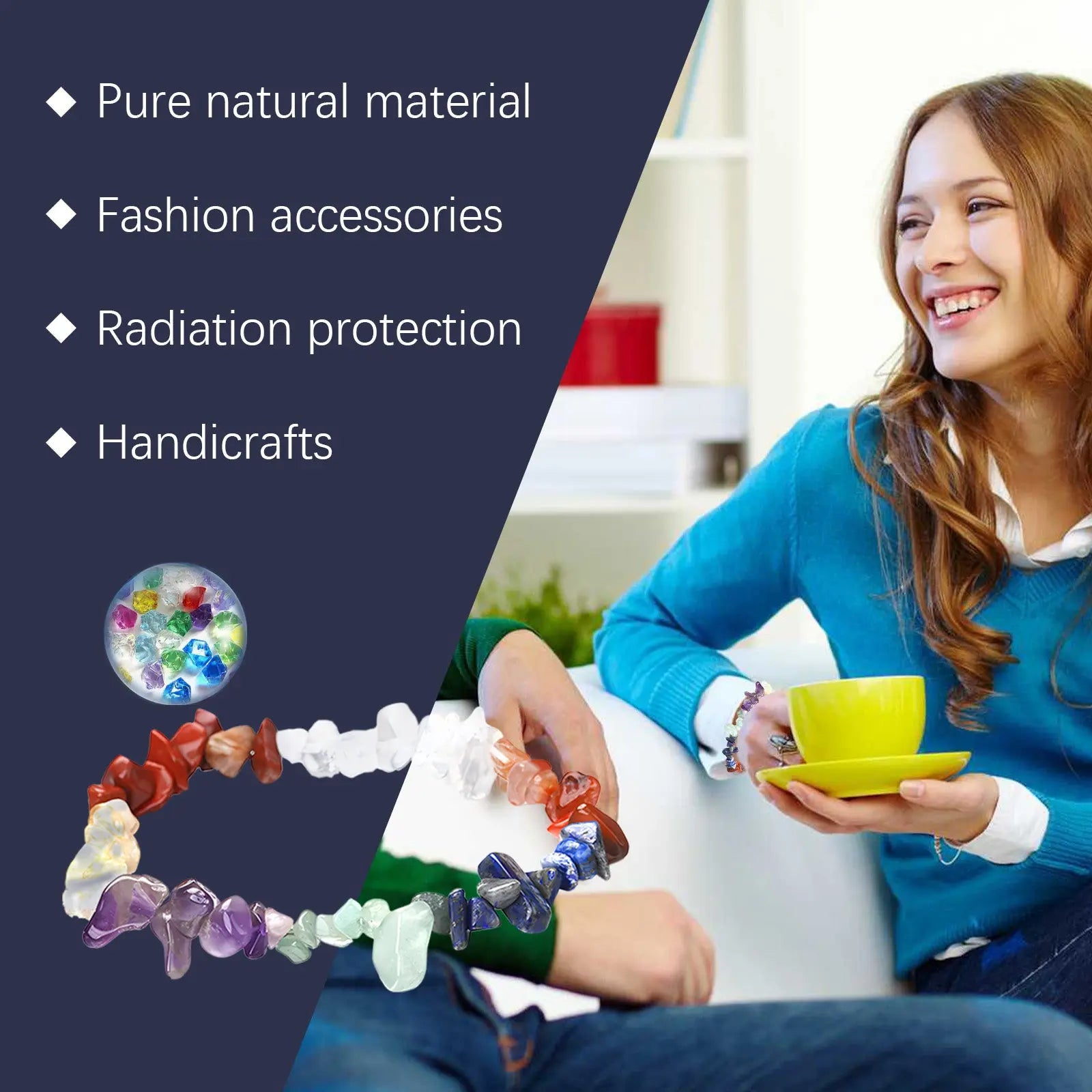 Seven-Color Bracelet Seven-Color Simple Jewelry Stone Bead Wheel Yoga Beaded Bracelet eprolo