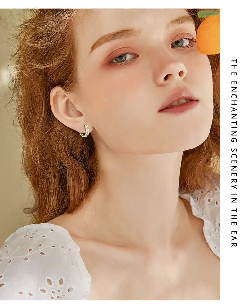 Daisy flower moissanite ear ring eprolo