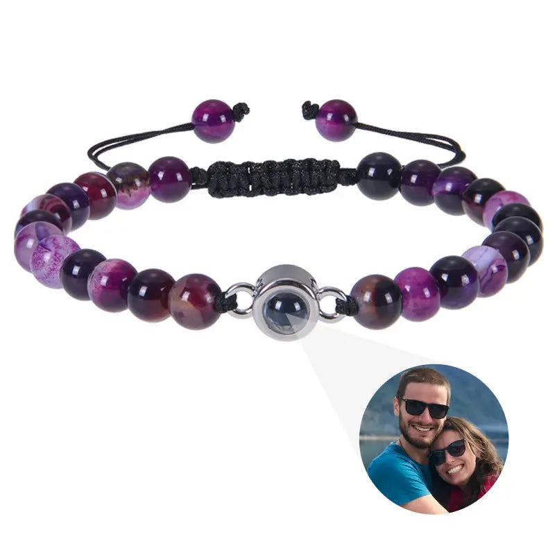 Photo projection bracelet 100 languages I Love You natural stone custom bracelet picture jewelry eprolo