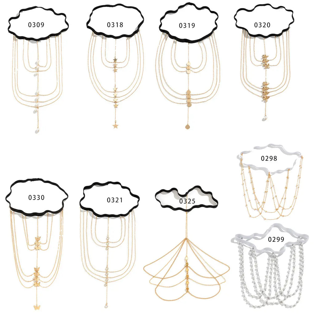 Pure desire butterfly tassel leg chain female sweet cool multi-layer chain star shaped leg ring sexy thigh chain eprolo