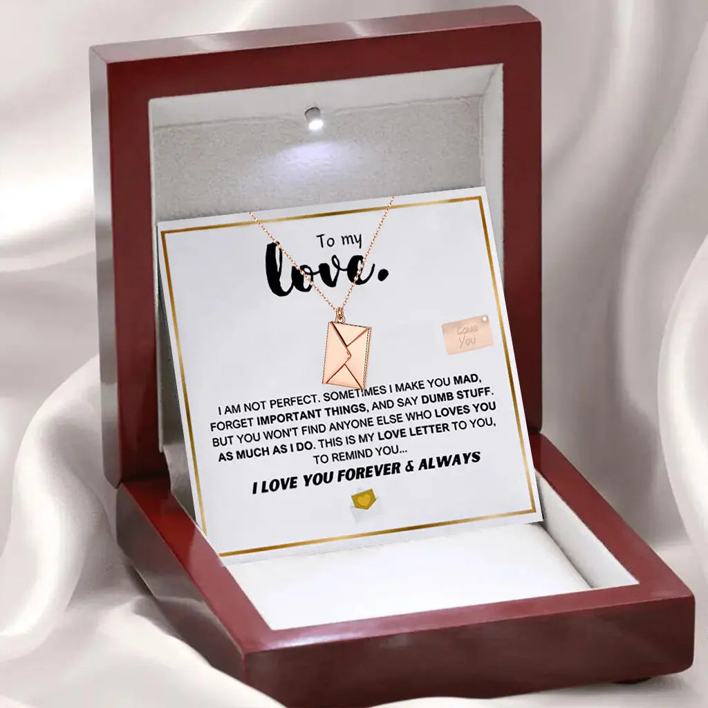 Flip envelope love letter pendant jewelry gift box