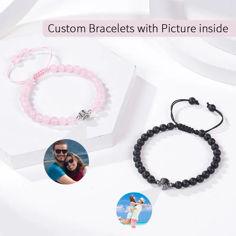 Photo projection bracelet 100 languages I Love You natural stone custom bracelet picture jewelry eprolo