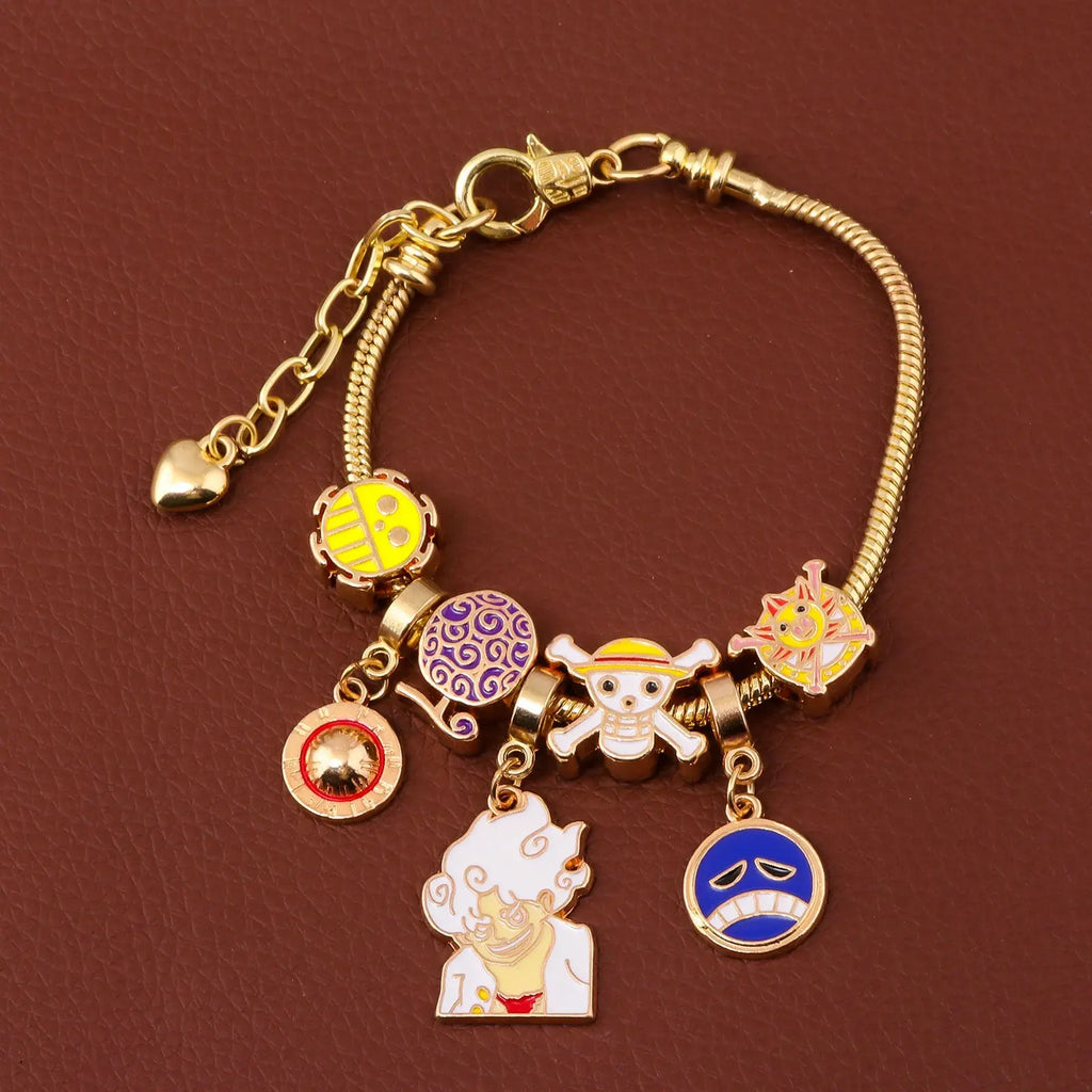 One Piece DIY Bracelet with Five Levels Sun God Nika Luffy Cartoon Metal DIY Bracelet eprolo