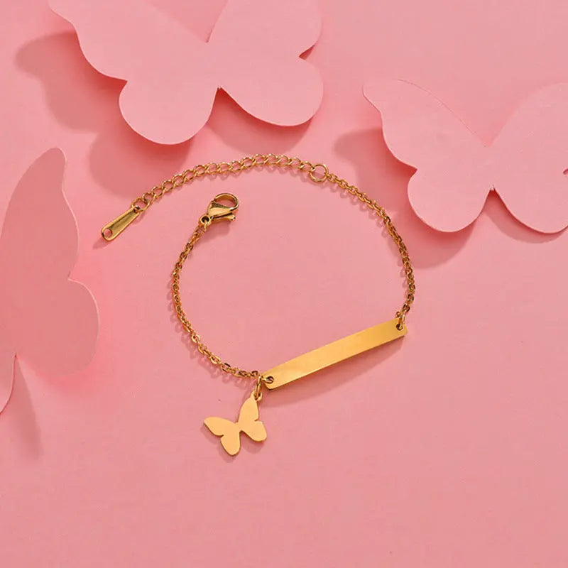 Stainless steel personalized engraved three color curved bracelet simple and personalized women's bracelet eprolo