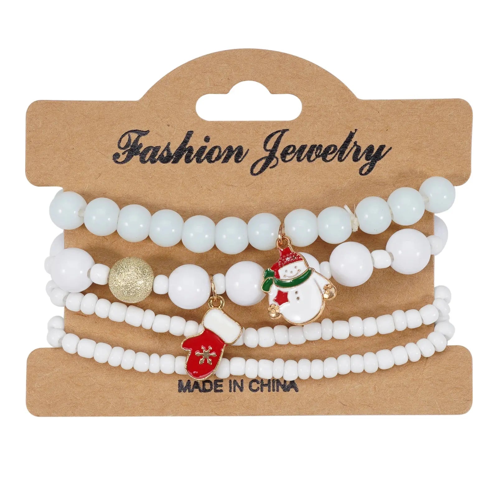 Christmas Bracelet Elastic Rope Bracelet Snowman Snowflake Christmas Tree Santa Deer Hat Pendant Bracelet Gift eprolo