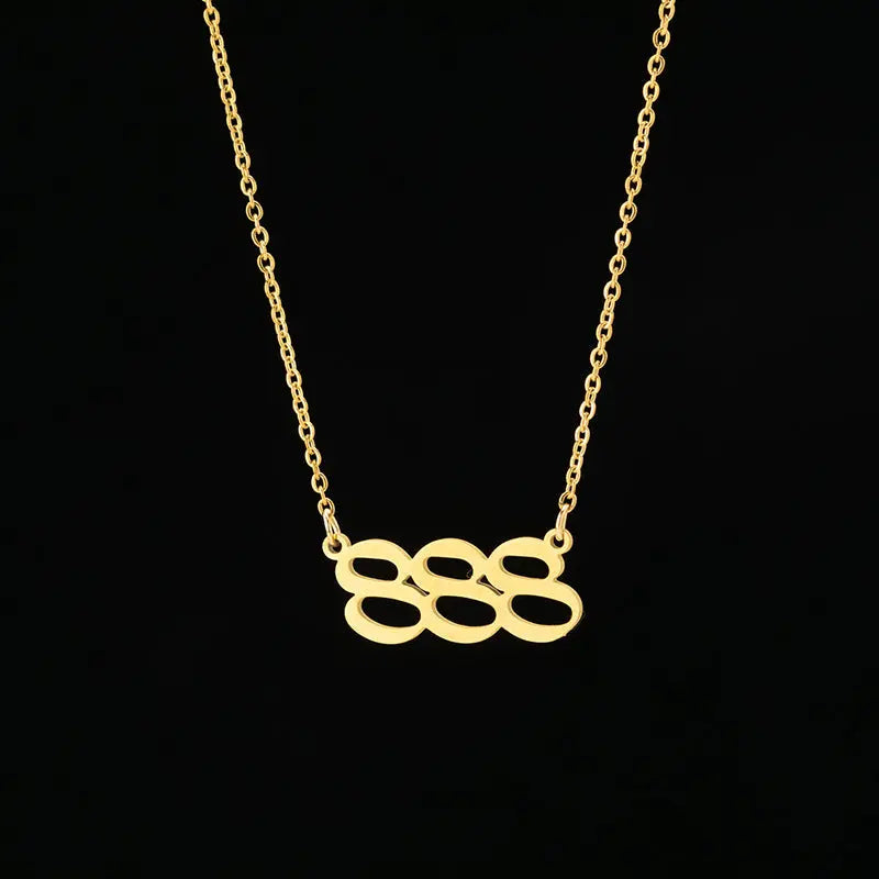 Personalized Angel Number 111-999 Stainless Steel Non Fading Pendant Necklace eprolo