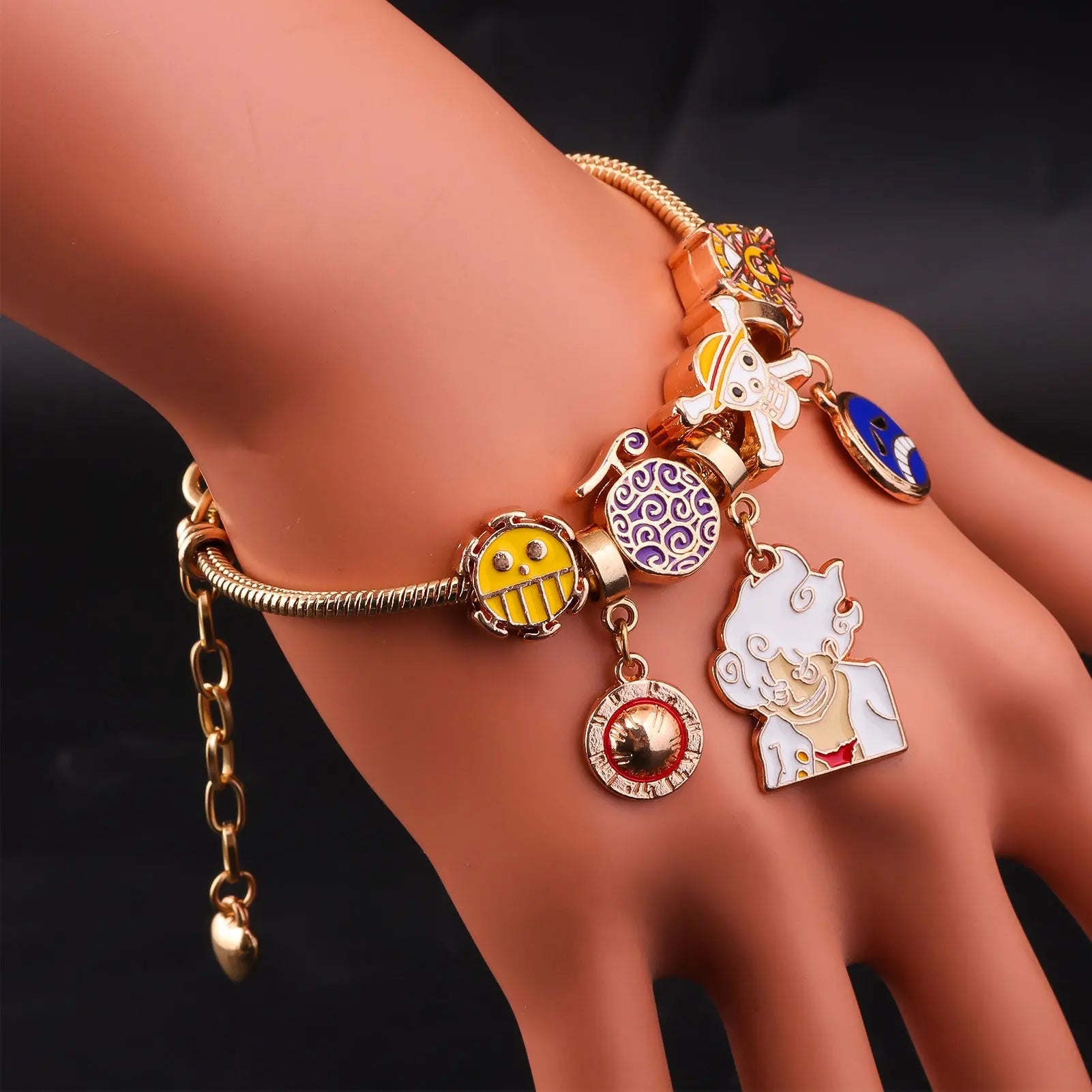 One Piece DIY Bracelet with Five Levels Sun God Nika Luffy Cartoon Metal DIY Bracelet eprolo