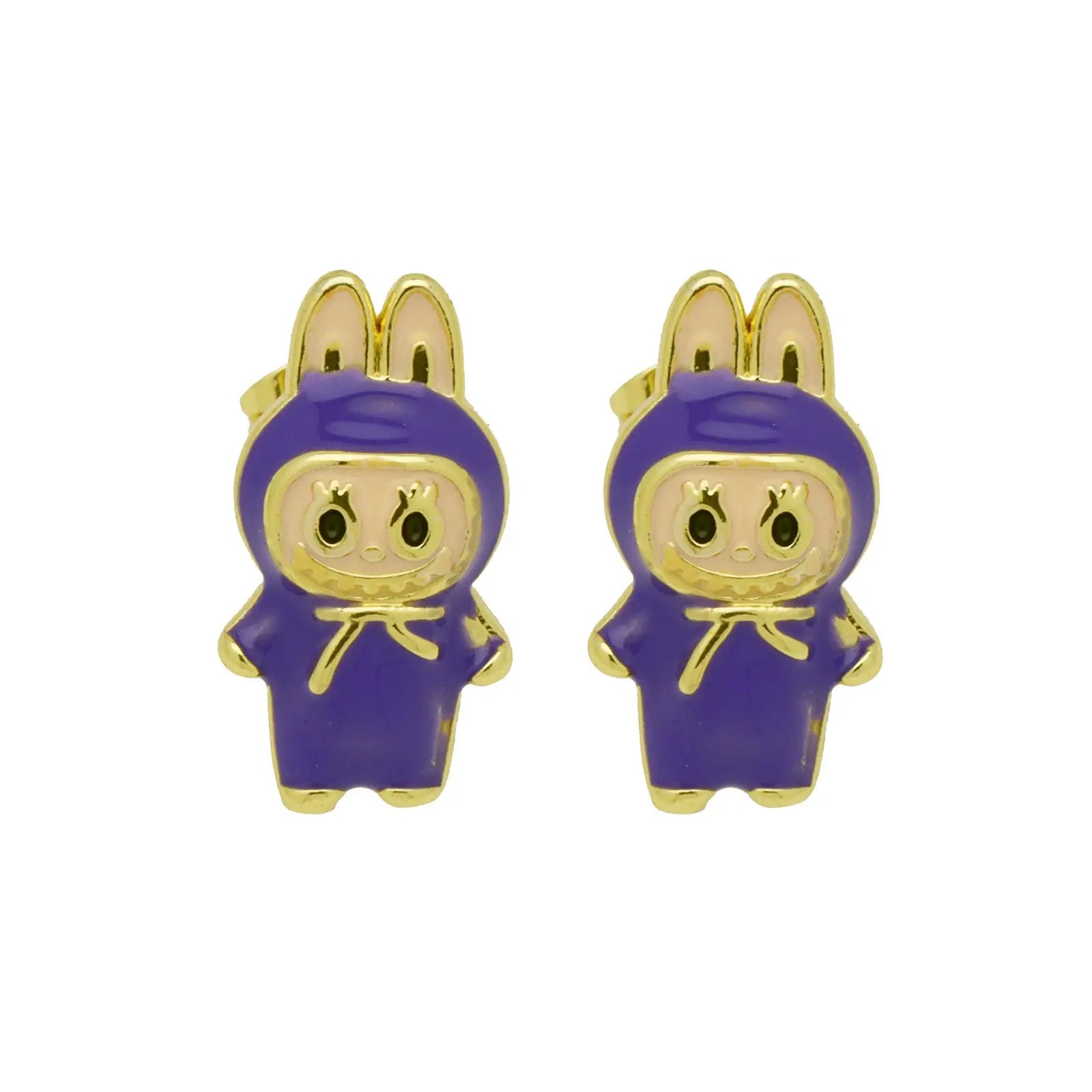 Drip oil colored cute cartoon character personality simple and versatile ear studs earrings eprolo