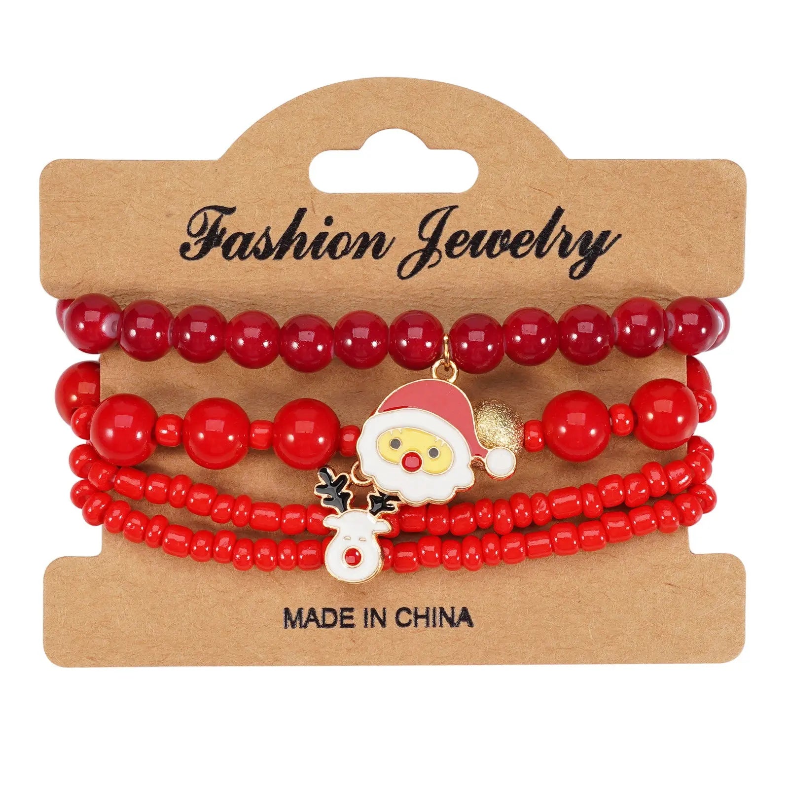 Christmas Bracelet Elastic Rope Bracelet Snowman Snowflake Christmas Tree Santa Deer Hat Pendant Bracelet Gift eprolo