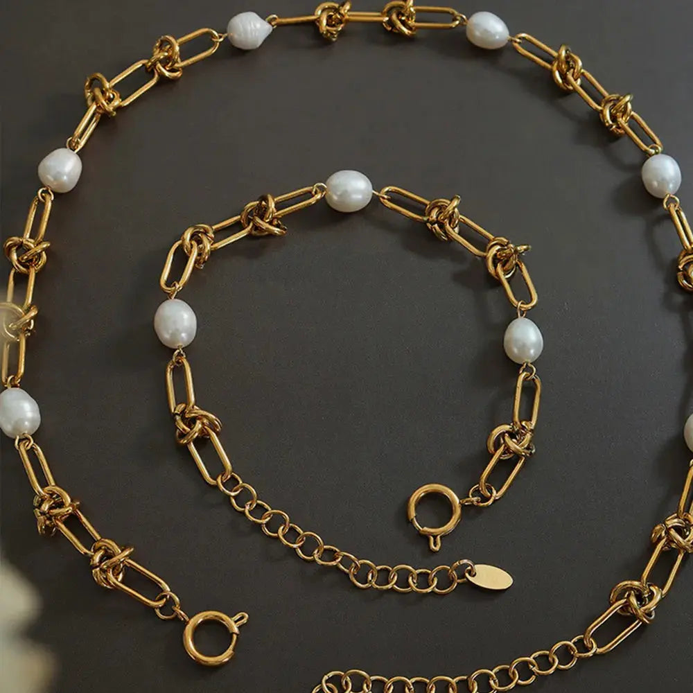 Freshwater Pearl Titanium Steel Necklace eprolo