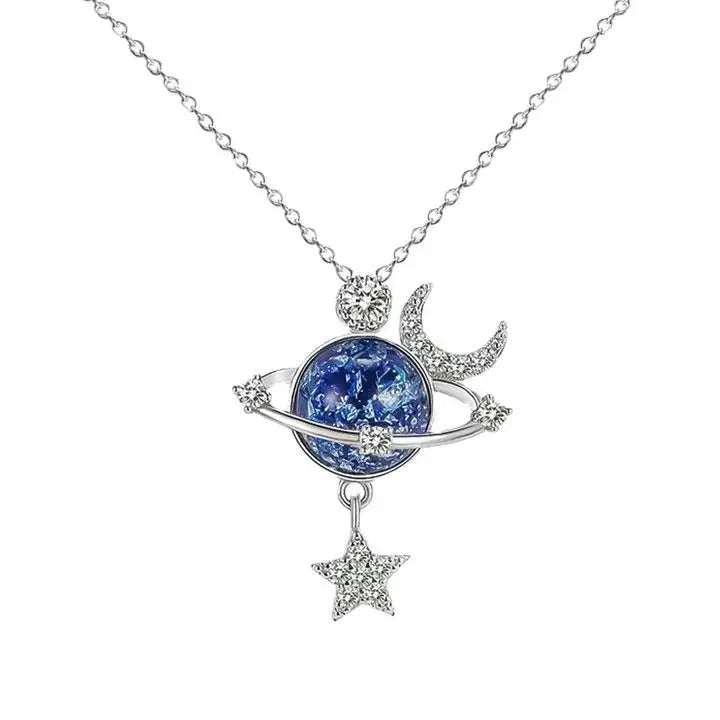 Starry Sky Global Moon Star Set Zircon Necklace Women's Fashion Clavicle Chain eprolo