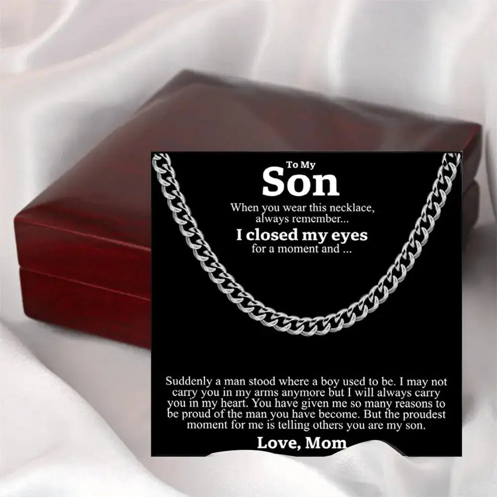 Stainless Steel Necklace Men Titanium Cuban Chain Polished Round Hip Hop Fashion Jewelry